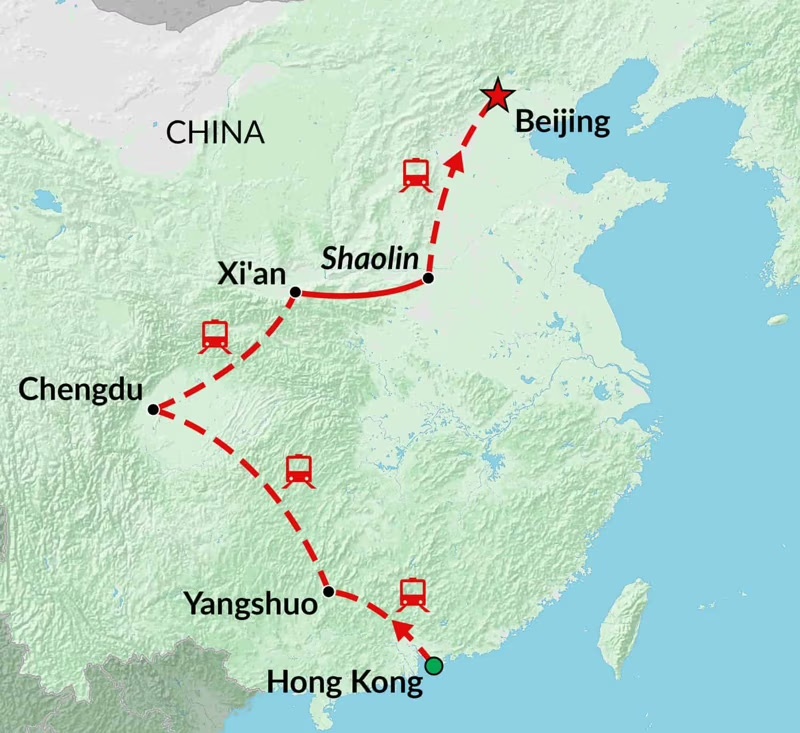 tourhub | Encounters Travel | Highlights of China tour | Tour Map