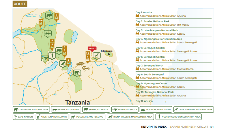 tourhub | Beach and Safari Holidays | Serengeti Inside Out | Tour Map