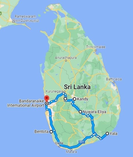 tourhub | Sign of Lanka | 7 Nights 8 Days-Muslim Halal tour with Yala National Park & Beach | Tour Map
