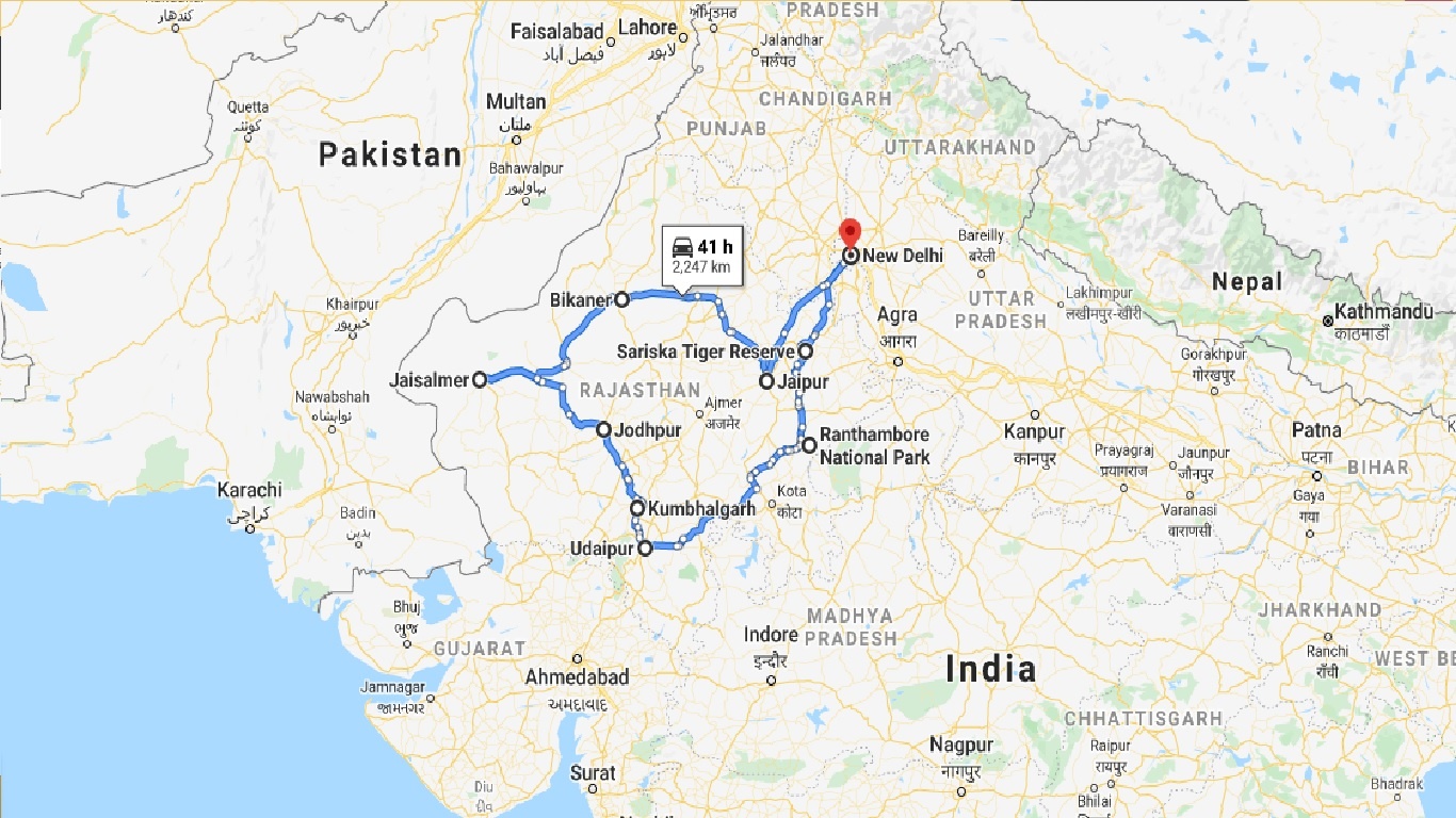 tourhub | Holidays At | Regal Rajasthan | Tour Map