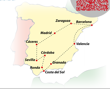 tourhub | VPT TOURS | 9 Days Andalusia and Mediterranean Coast | Tour Map