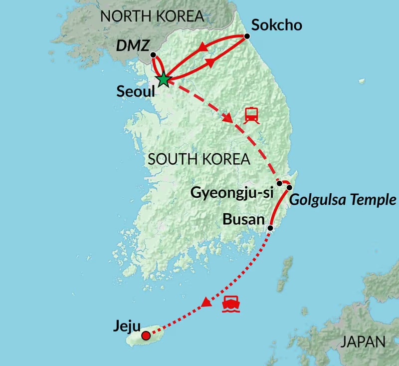 tourhub | Encounters Travel | Exploring South Korea | Tour Map
