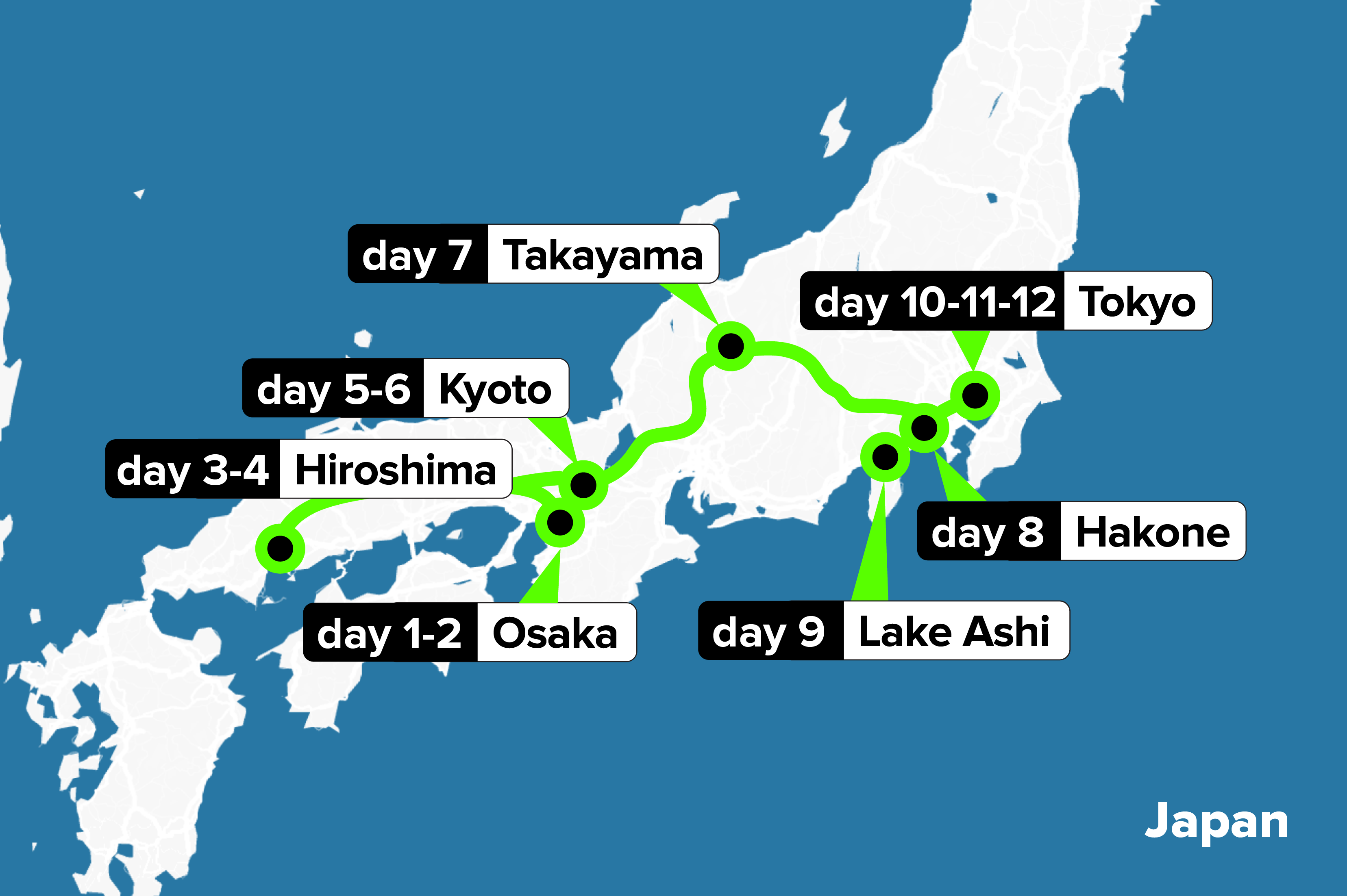 tourhub | Culture Trip | Japan by Train: The Grand Tour | Tour Map