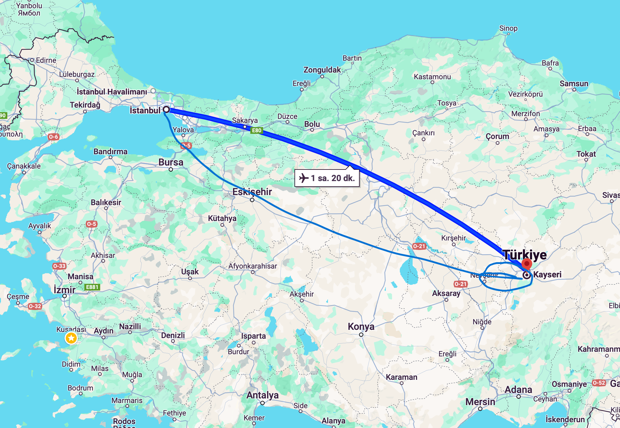 tourhub | Turkey Tour Company | 3 Days Cappadocia Tour From Istanbul | Tour Map