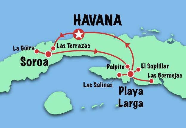 tourhub | Cuban Adventures | Birdwatching Western Cuba | Tour Map