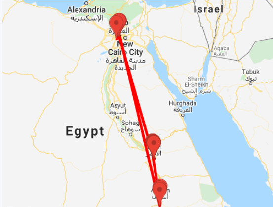 tourhub | Ancient Egypt Tours | 6 Days Cairo, Luxor & Aswan Holiday (3 destinations) | Tour Map