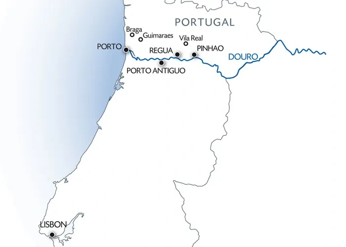 tourhub | CroisiEurope Cruises | Discover Lisbon, Porto and the Douro Valley (port-to-port cruise) | Tour Map