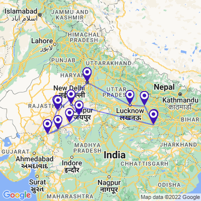 tourhub | Panda Experiences | Ayodhya with Cultural North India | AWCNI | Route Map