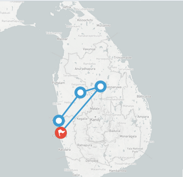 tourhub | Stelaran Holidays | Sri Lanka Ayurveda  Excursion Tour | Tour Map