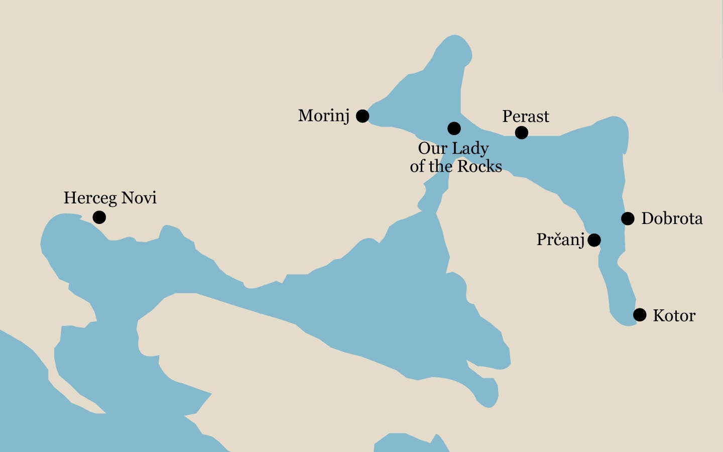 tourhub | Dm Yachting Cruises | Sailing Dalmatian Coast and Montenegro aboard a Catamaran | Tour Map