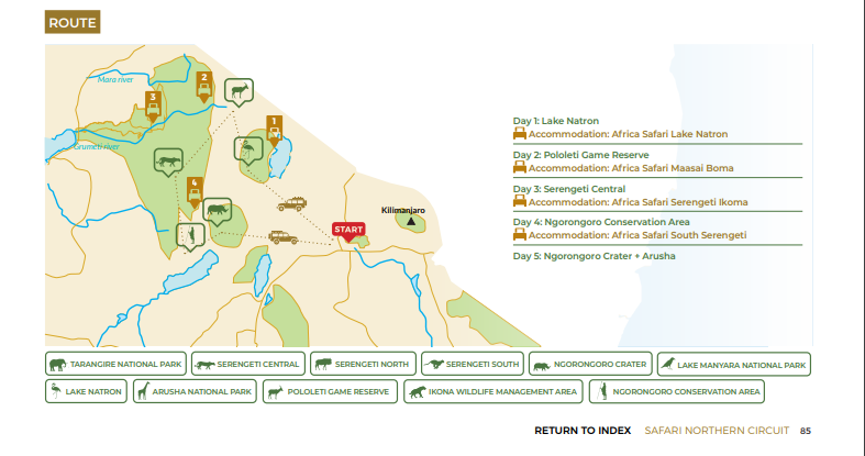 tourhub | Beach and Safari Holidays | Tanzania's Photographic Safari: Capturing Wildlife Wonders | Tour Map