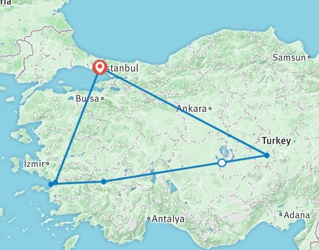 tourhub | City Of Sultans | Ephesus, Pamukkale, Cappadocia *All Inclusive Package | Tour Map