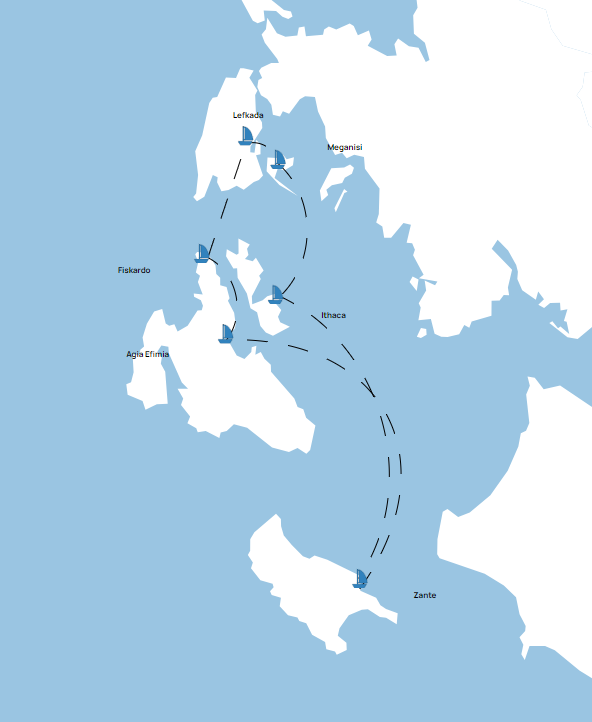 tourhub | Sail In Greece | 8-day/7-night Zante gulet cruise | Zante Cruise | Route Map