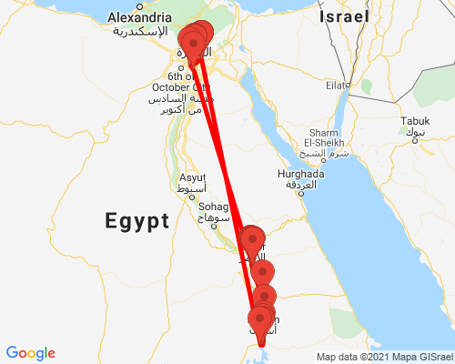 tourhub | Egypt Best Vacations | 9 Day Egypt Tour: Cairo, Luxor, Aswan And Nile Cruise | Tour Map