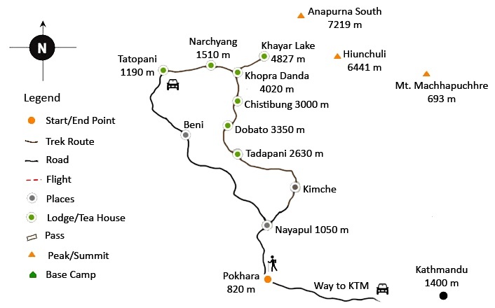 tourhub | Sherpa Expedition & Trekking | Khopra Danda Trekking | Tour Map