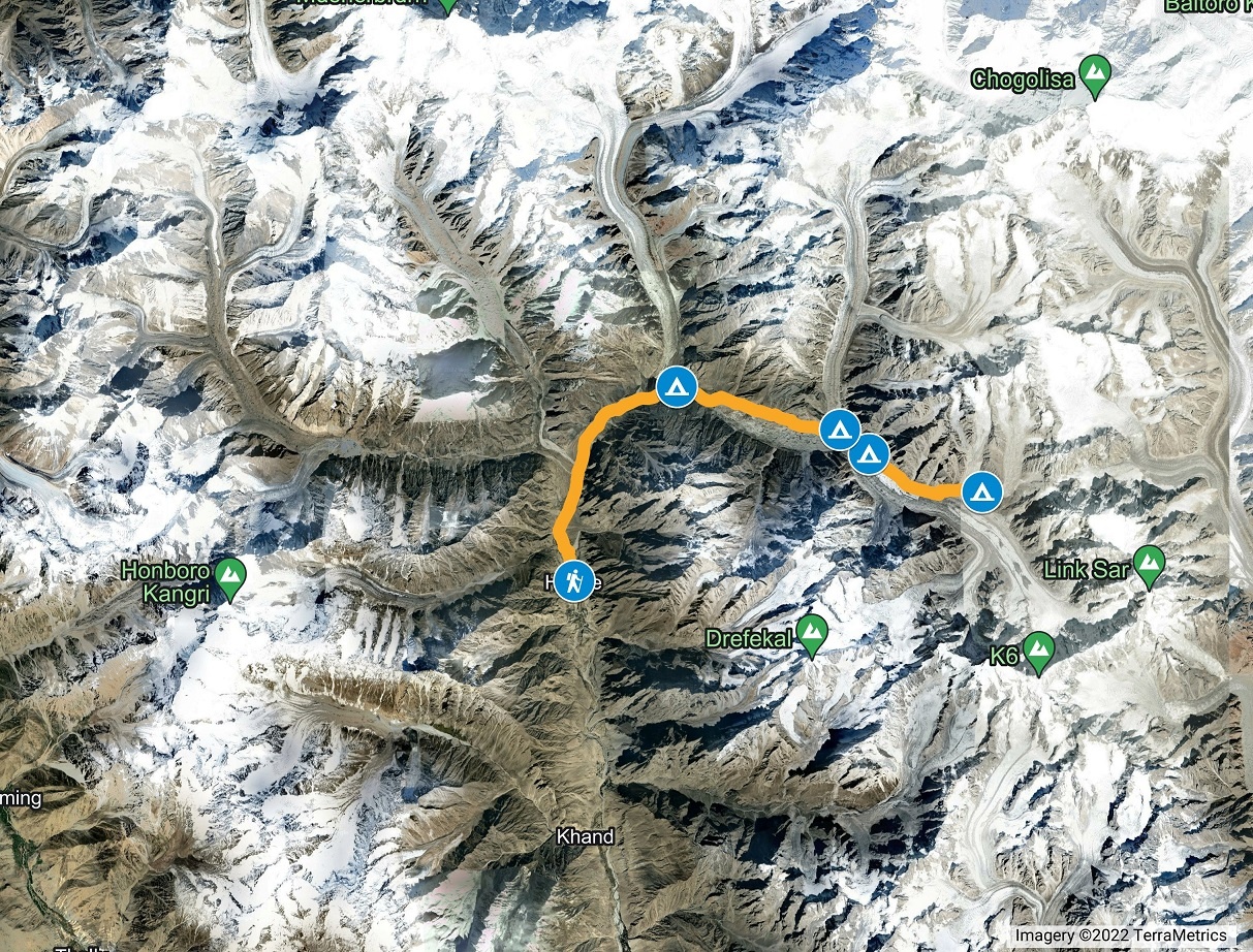tourhub | Beyond the Valley LLP | Charakusa Valley Trek (K7 Basecamp) | Tour Map