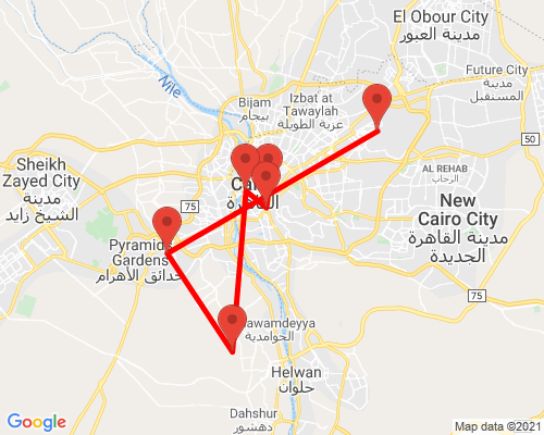 tourhub | Egypt Best Vacations | Cairo Highlights In 3 Days | 476 | Route Map