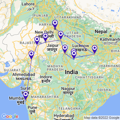 tourhub | UncleSam Holidays | Heritage India Tour | Tour Map