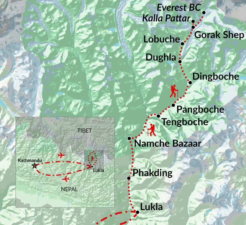 tourhub | Encounters Travel | Everest Base Camp tour | Tour Map