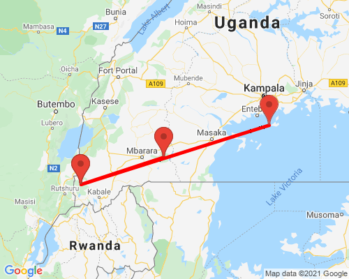 tourhub | Kent Safari Tours | 6 Days Private Uganda Primate Explorer | Tour Map