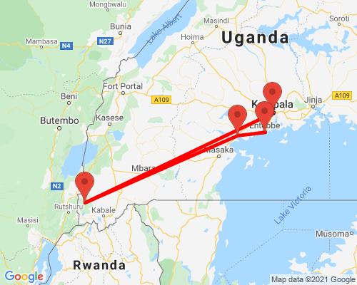 tourhub | Inspire African Safaris | Gorilla Tracking & Batwa Cultural Experience Safari with Round-trip Transportation from Kampala | Tour Map