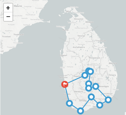 tourhub | Stelaran Holidays | Exclusive Sri Lanka | Tour Map