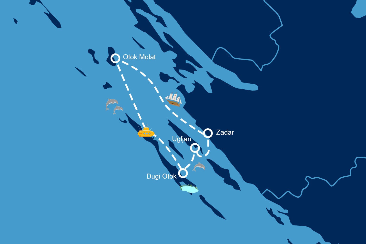 tourhub | Rhythm Travel Experience | Sailing Croatia Zadar and Kornati 2024 | Tour Map