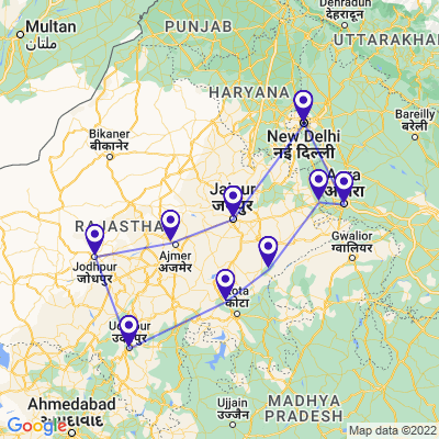 tourhub | Holidays At | Historical Rajasthan | Tour Map