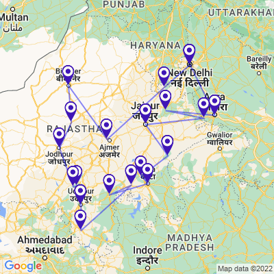 tourhub | Panda Experiences | Cultural North India Tour | Tour Map
