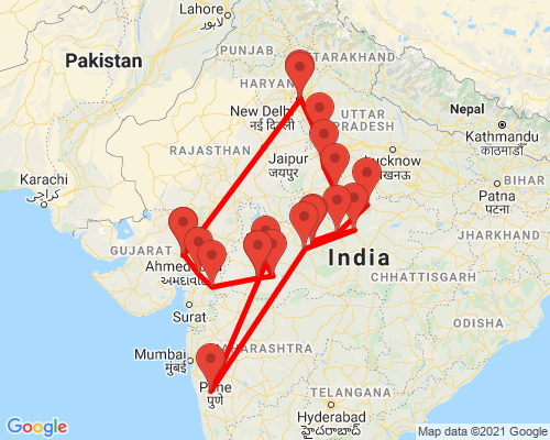 tourhub | Agora Voyages | Imperial Cities and Sightseeing Tour of India | Tour Map