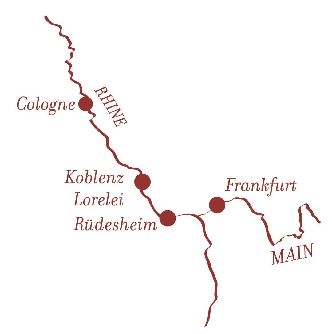 tourhub | A-ROSA River Cruises | Rhine Mini Cruise Main & Lorelei | Tour Map