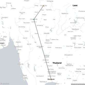 tourhub | Destination Services Thailand | Bangkok and Golden Triangle, Small Group Tour | Tour Map