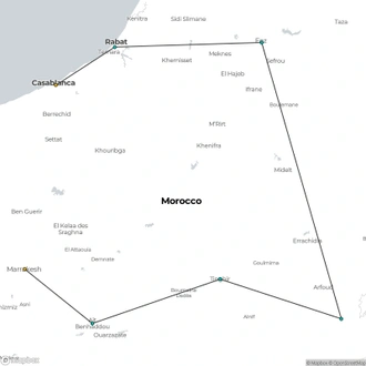 tourhub | Encounters Travel | CASABLANCA to MARRAKECH (8 days) Moroccan Highlights | Tour Map