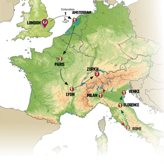 tourhub | Europamundo | Trekking Through the Continent with Classical Italy | Tour Map