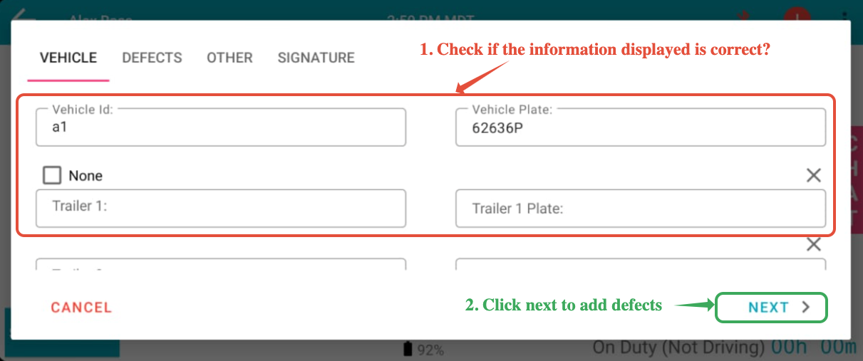 Driver Page - Navigating through the Switchboard Driver Application