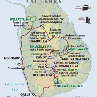 tourhub | Wild Frontiers | Sri Lanka: Highlights of the Sacred Island | Tour Map