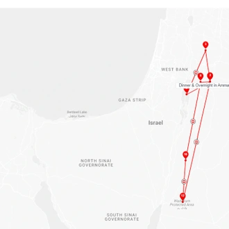 tourhub | Travco Jordan | Adventures of Jordan with 5* accommodation | Tour Map