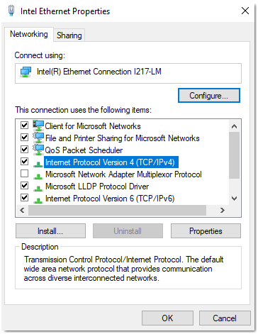 Set your device to obtain an automatic IP address