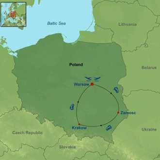 tourhub | Indus Travels | Best of Poland | Tour Map