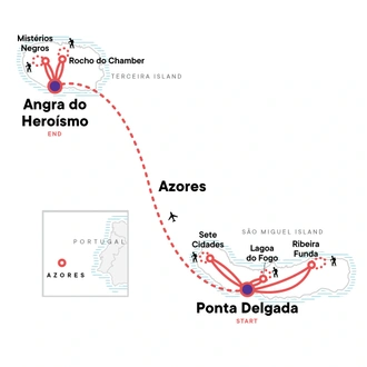 tourhub | G Adventures | Hiking the Azores | Tour Map