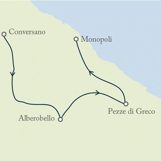 tourhub | Exodus Adventure Travels | Contrasts of Puglia Self-Guided Cycling | Tour Map