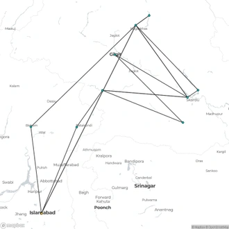 tourhub | Oasis Overland | Karakorum Highlights | Tour Map