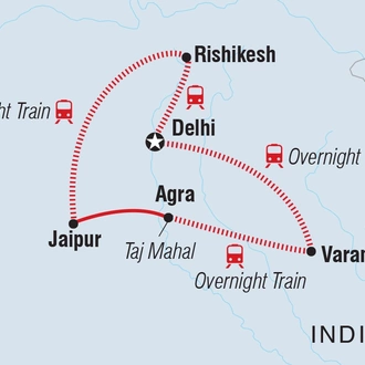 tourhub | Intrepid Travel | Real North India | Tour Map