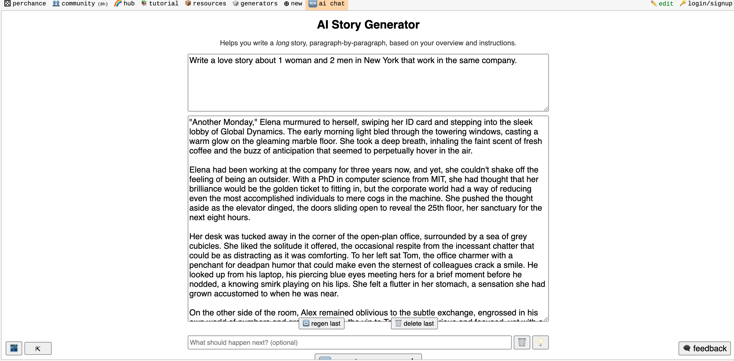 AI story generator