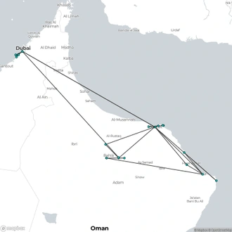 tourhub | Today Voyages | Arabian Delights: Oman Roundtrip & Dubai (EN) | Tour Map