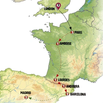 tourhub | Europamundo | From London To Paris | Tour Map