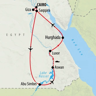 tourhub | On The Go Tours | Cairo, Cruise & Red Sea - 13 Days | Tour Map
