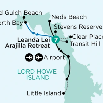 tourhub | APT | Walking Discoveries of Lord Howe Island’s Flora, Seabirds & Marine Life | Tour Map