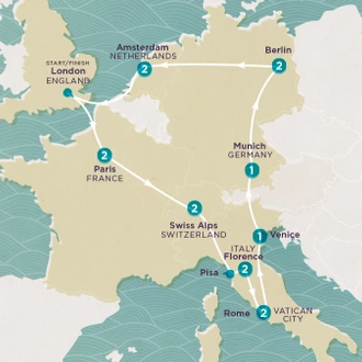 tourhub | Topdeck | Get Social: Central Europe Highlights 2025 | Tour Map