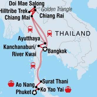 tourhub | Intrepid Travel | Thailand Adventure West Coast (Nov - Apr) | Tour Map